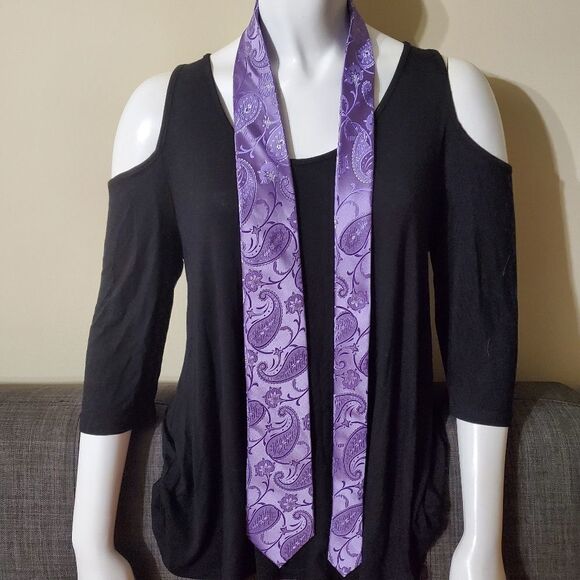 Arrow Purple Paisley & Floral Silk Tie - Picture 3 of 5